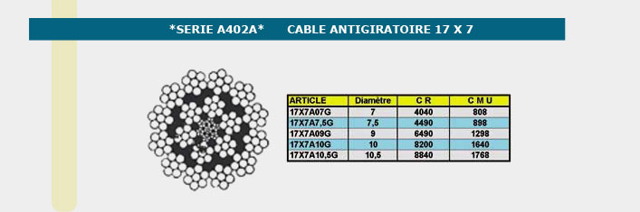 Informations technique de 17X7A10,5G-1000M