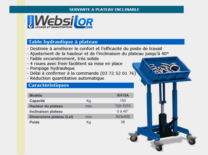 Informations technique de XH15A