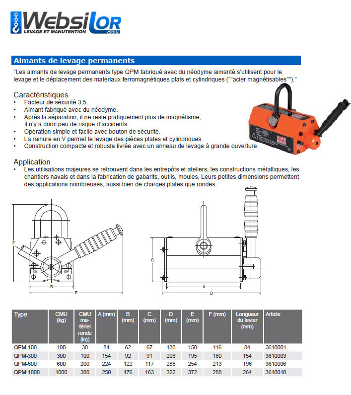 Informations technique de 3610010