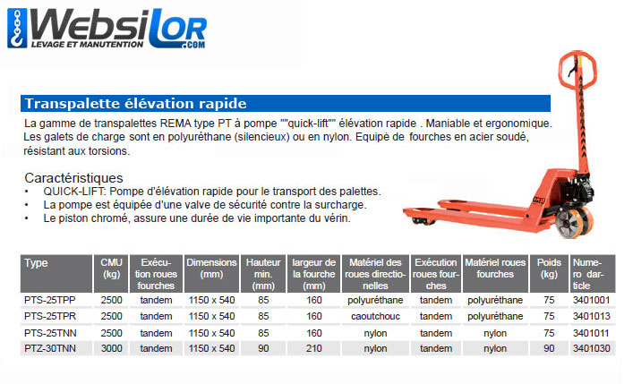 Informations technique de 3401001