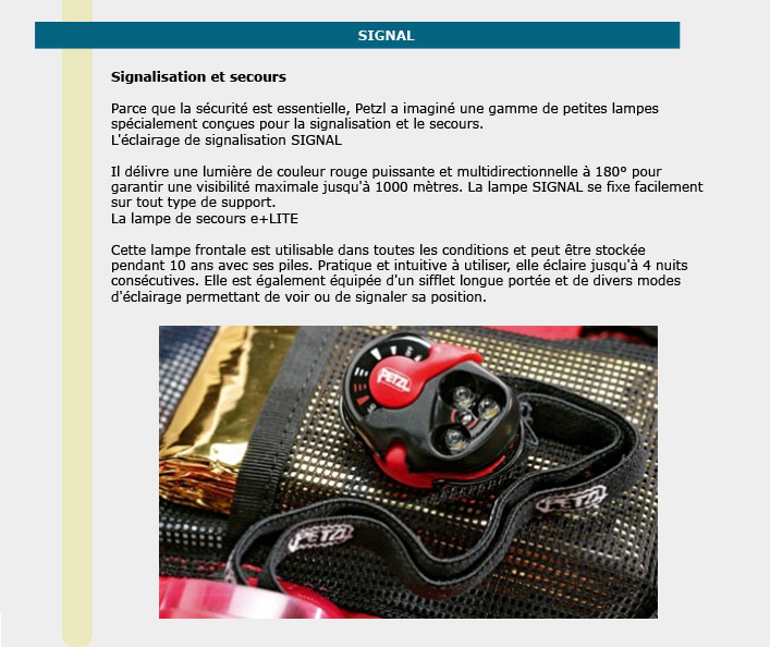 Informations technique de E05 P