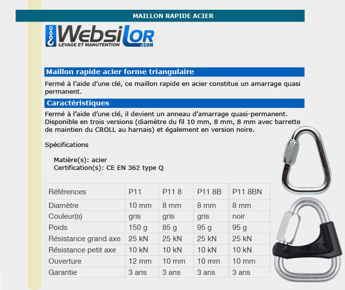 Informations technique de P11 8